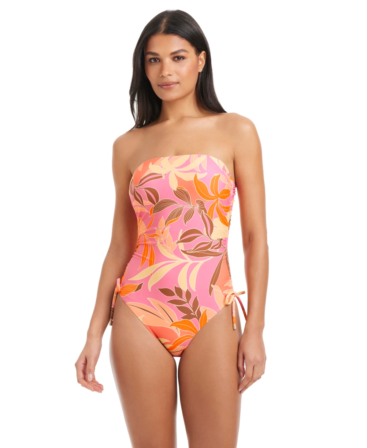 Sanctuary Women’s Bandeau Neck One-Piece Swimsuit – Multi Sanctuary Women’s Bandeau Neck One-Piece Swimsuit – Multi