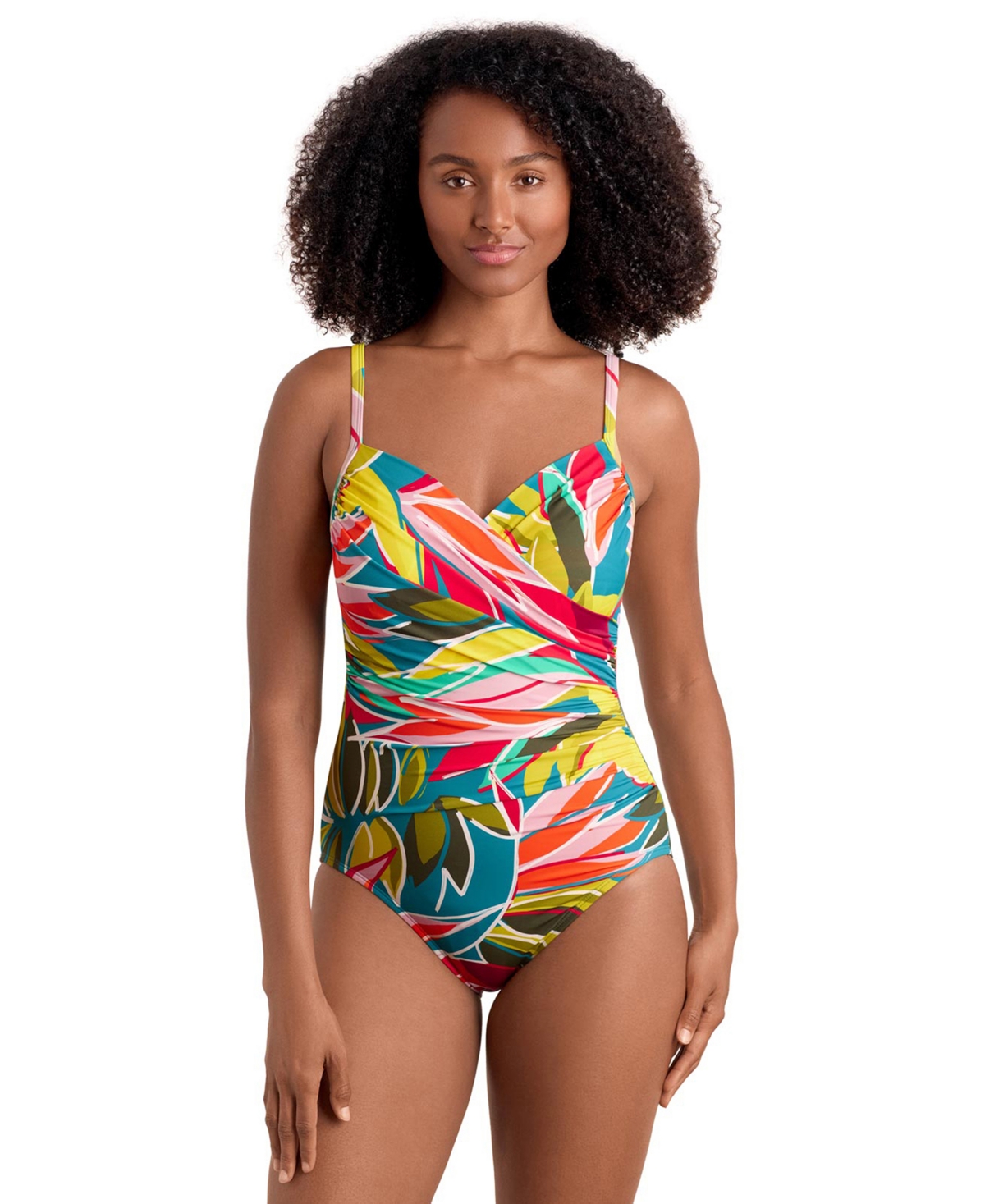 ShapeSolver Women’s Surplice Neck One-Piece Swimsuit – Curacao ShapeSolver Women’s Surplice Neck One-Piece Swimsuit – Curacao