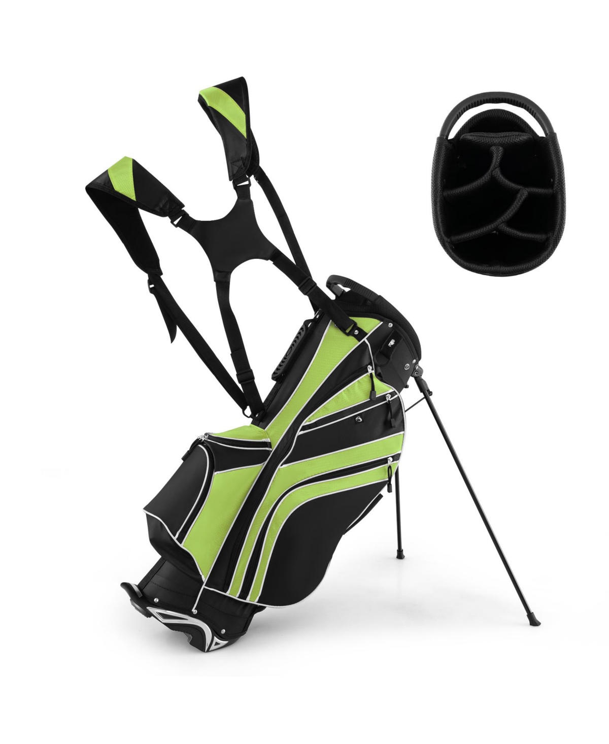 Slickblue Golf Stand Bag Lightweight and Portable Golf Cart Bag with Shoulder Strap – Green