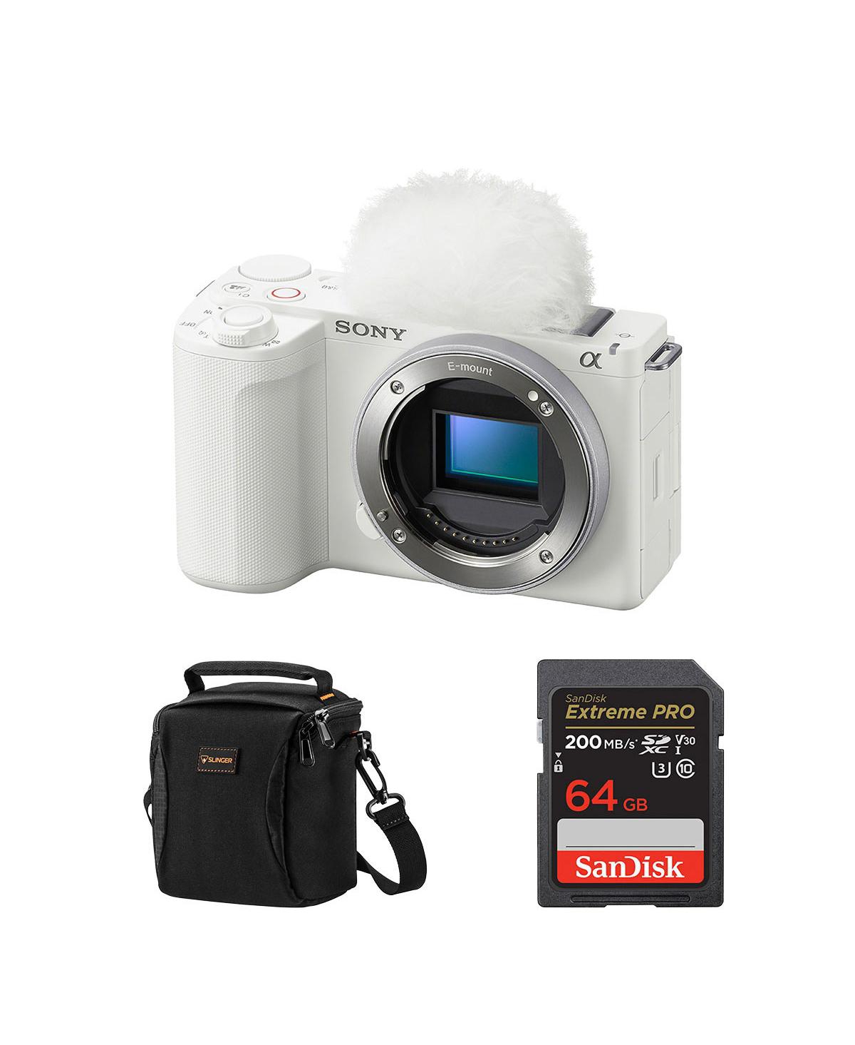 Sony Alpha Zv-E10 Ii Mirrorless Camera, White, Bundle with Extreme Pro 64GB Memory Card and Shoulder Bag – White Sony Alpha Zv-E10 Ii Mirrorless Camera, White, Bundle with Extreme Pro 64GB Memory Card and Shoulder Bag – White