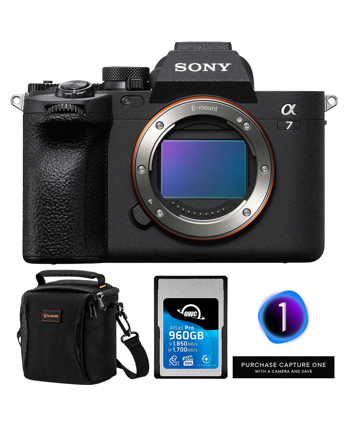Sony Alpha a7 Iv Mirrorless Camera, Bundle with 960GB Memory Card, Capture One Pro Software and Shoulder Bag – Black