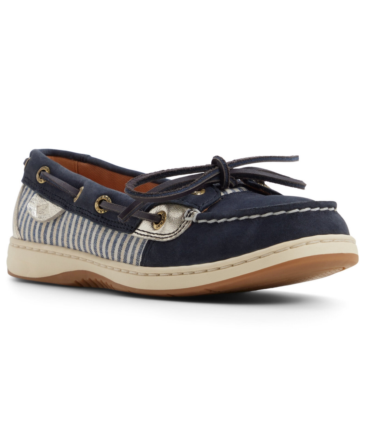 Sperry Women’s Angelfish Round Toe Boat Shoes – Navy Stripe Sperry Women’s Angelfish Round Toe Boat Shoes – Navy Stripe