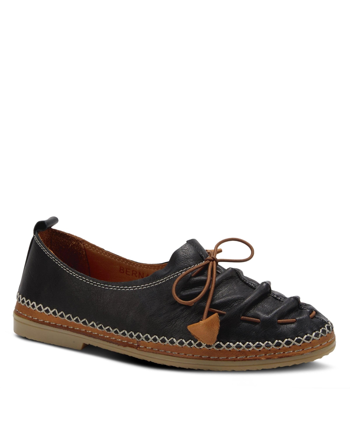 Spring Step Berna Leather Slip-On Shoes with Elastic Vamp and Whip-Stitched Details – Black Spring Step Berna Leather Slip-On Shoes with Elastic Vamp and Whip-Stitched Details – Black