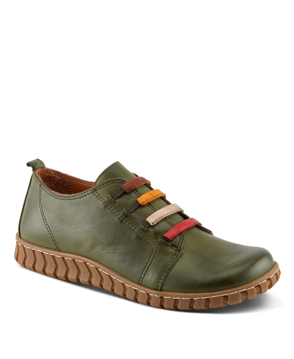 Spring Step Emmalina Leather Slip-On Shoe with Removable Insole and No-Tie Elastic Laces – Olive green Spring Step Emmalina Leather Slip-On Shoe with Removable Insole and No-Tie Elastic Laces – Olive green