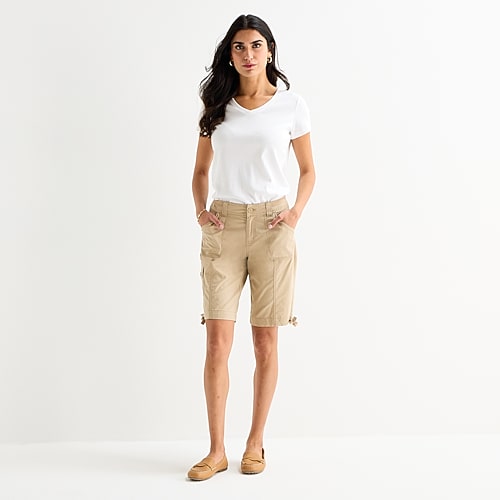 St. John’s Bay Womens 11″ Tall Bermuda Short, 2 Tall, Beige St. John’s Bay Womens 11″ Tall Bermuda Short, 2 Tall, Beige