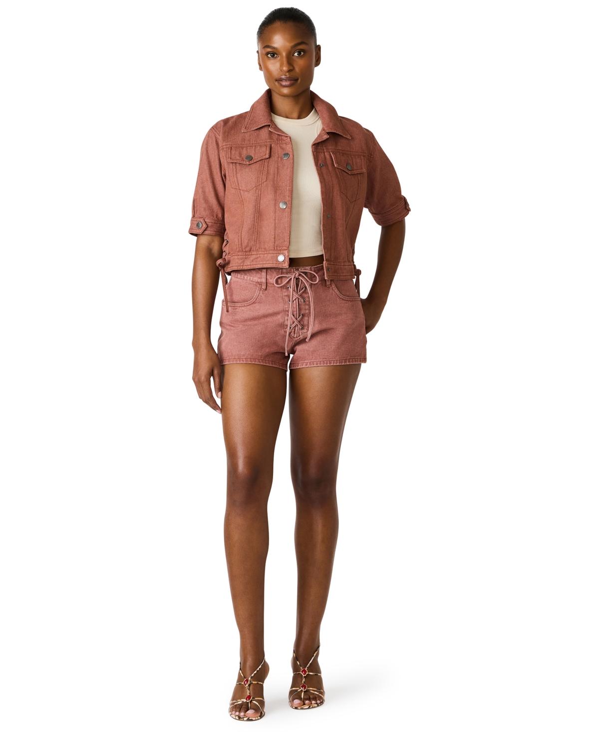 Steve Madden Women’s Callisto Mid Rise Shorts – Zion Wash