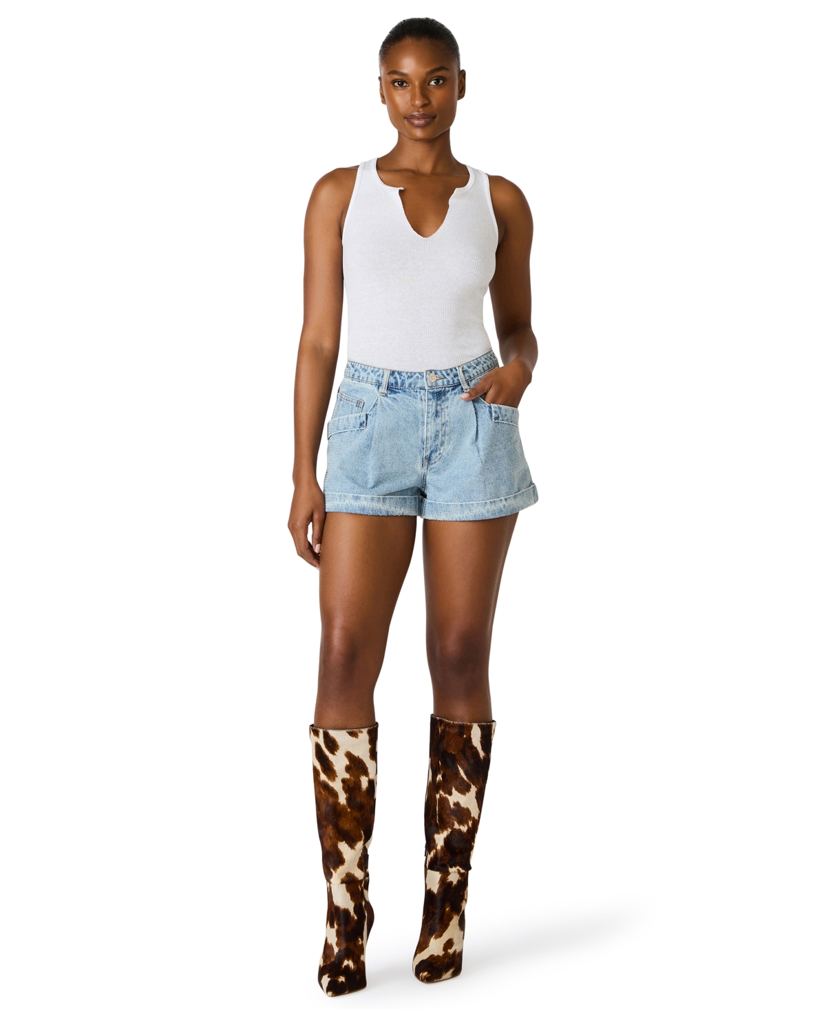 Steve Madden Women’s High Rise Shorts – Santa Monica Wash