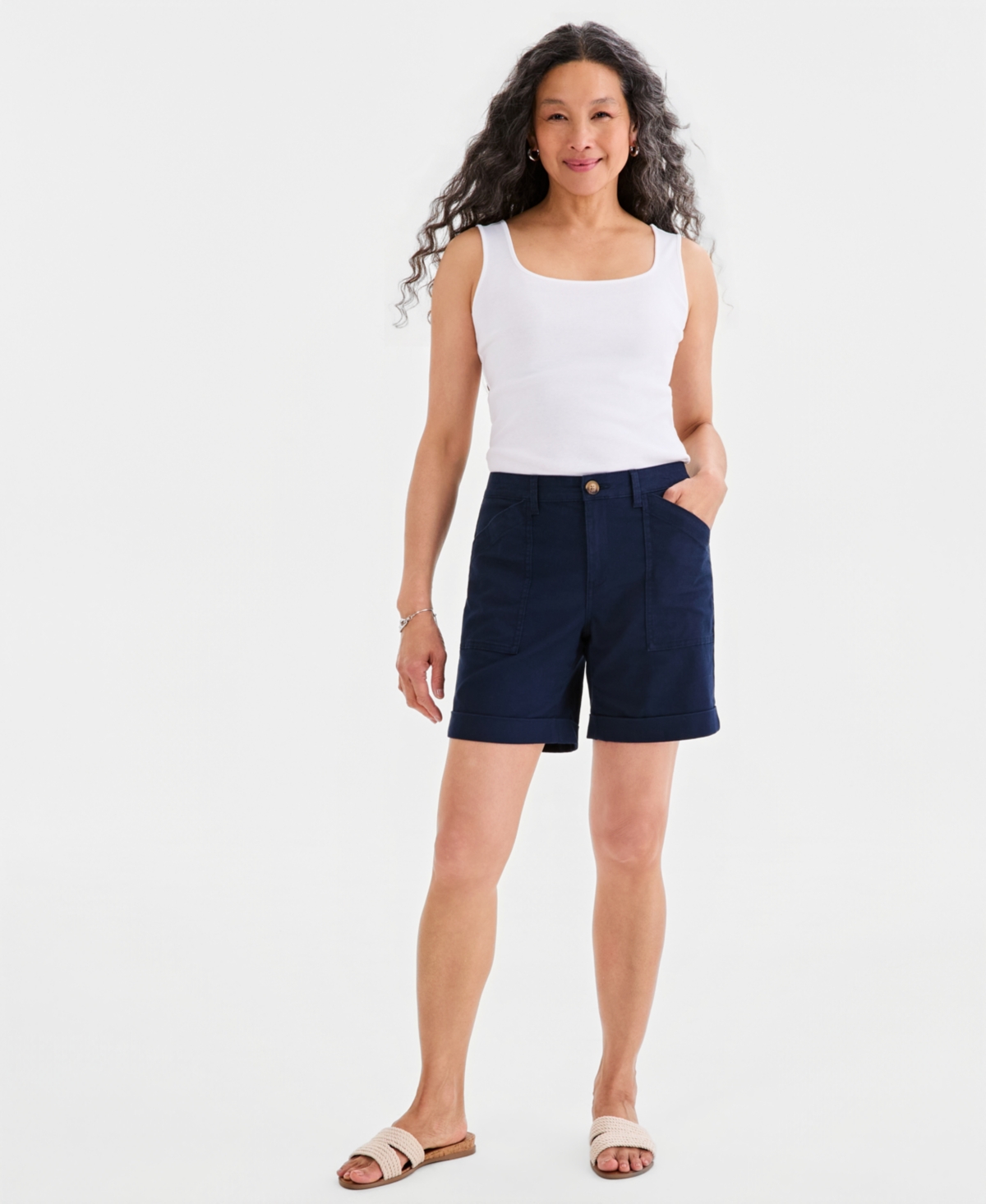 Style & Co Petite Cuffed Utility Shorts, Macy’s Exclusive – Industrial Blue Style & Co Petite Cuffed Utility Shorts, Macy’s Exclusive – Industrial Blue
