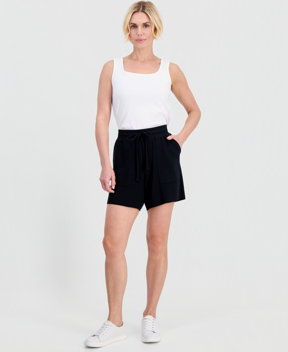 Style & Co Petite LuxLounge French Terry Knit Pull-On Shorts, Macy’s Exclusive – Deep Black Style & Co Petite LuxLounge French Terry Knit Pull-On Shorts, Macy’s Exclusive – Deep Black