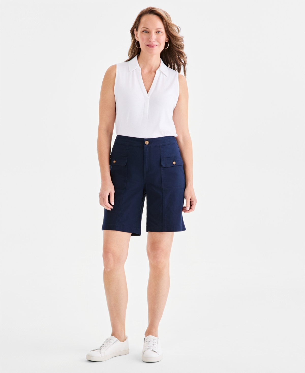 Style & Co Women’s High-Rise Bermuda Shorts, Macy’s Exclusive – Industrial Blue Style & Co Women’s High-Rise Bermuda Shorts, Macy’s Exclusive – Industrial Blue