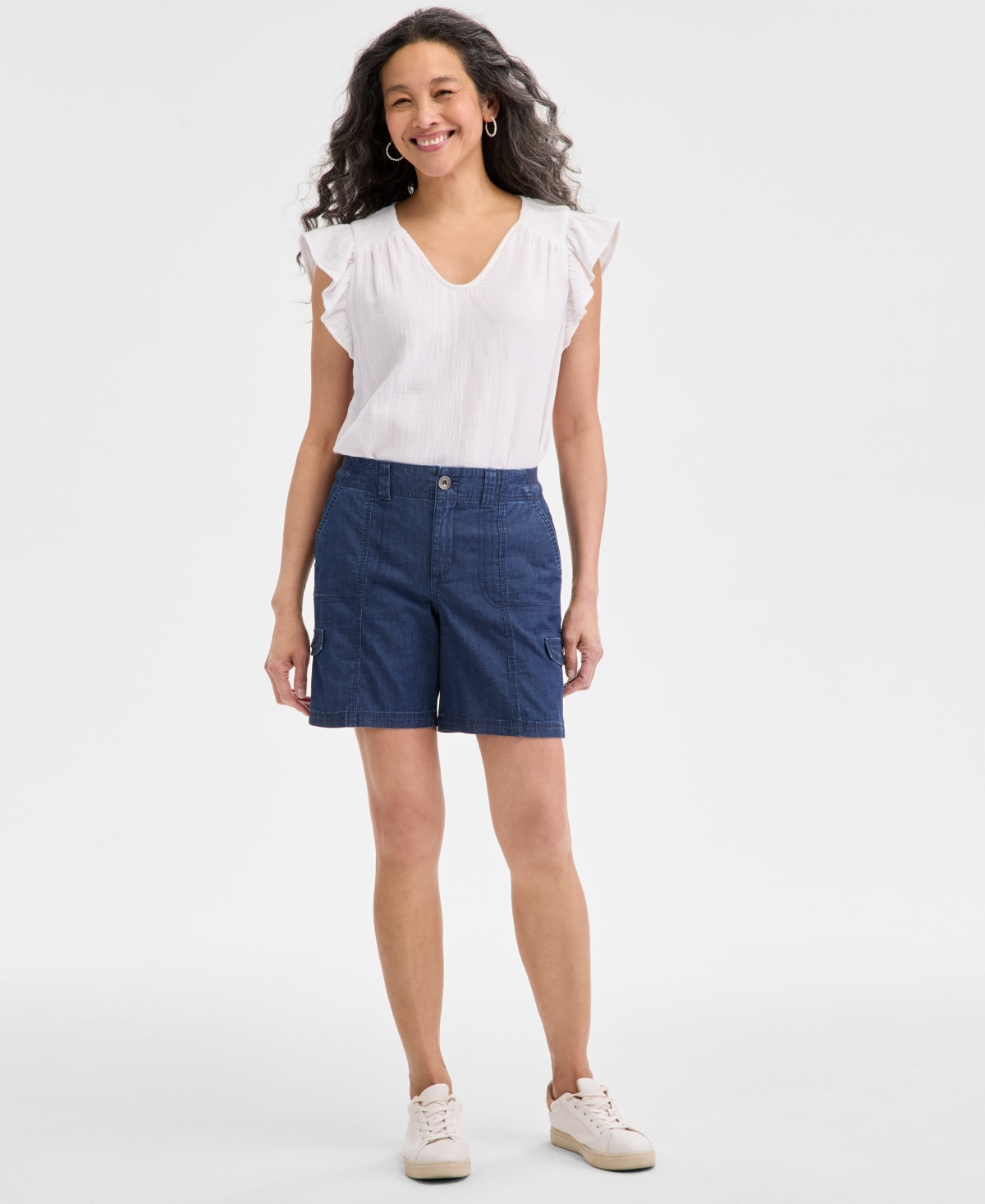 Style & Co Women’s Mid-Rise Comfort-Waist Cargo Shorts, Exclusively at Macy’s – Medium Chambray Style & Co Women’s Mid-Rise Comfort-Waist Cargo Shorts, Exclusively at Macy’s – Medium Chambray