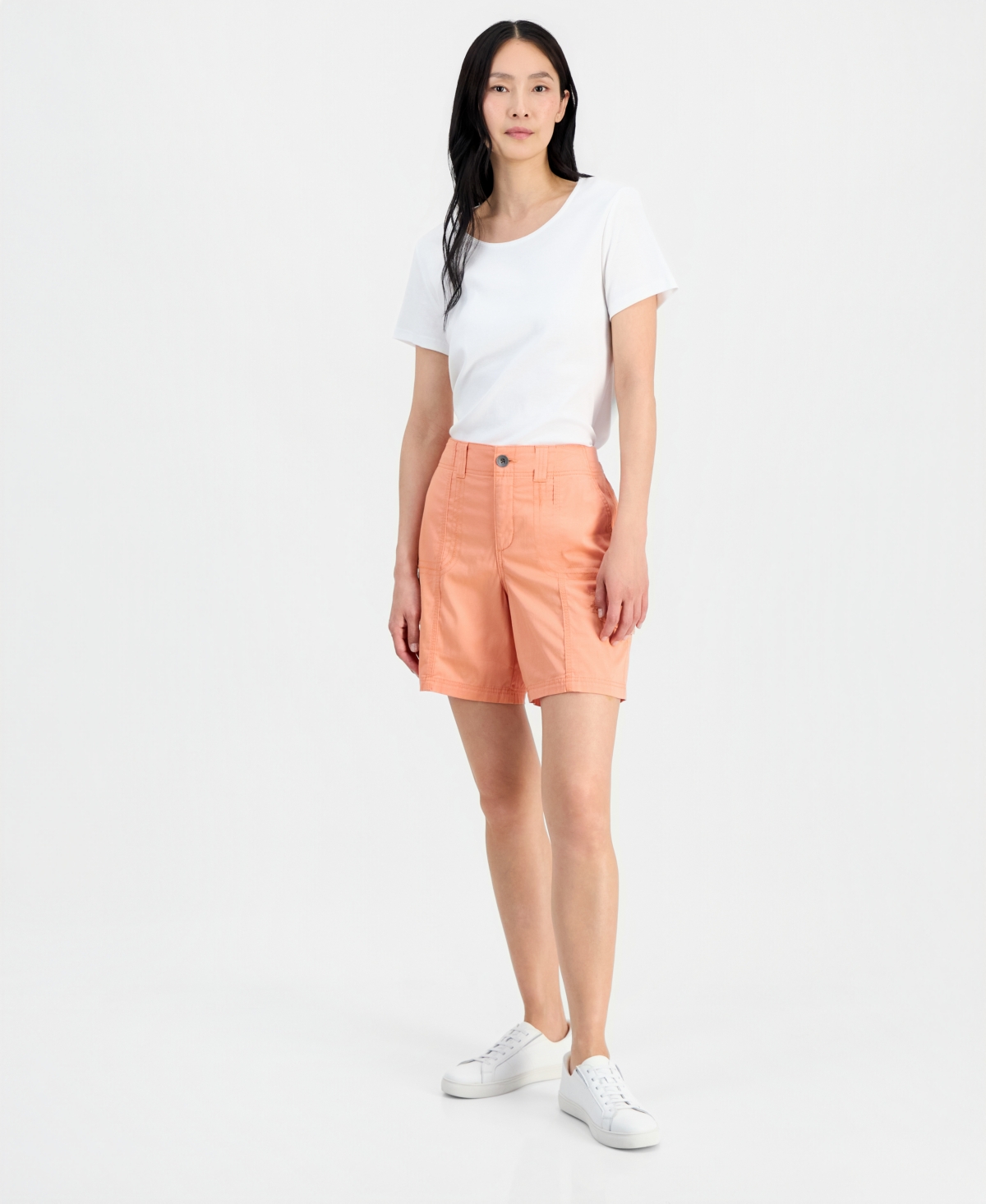 Style & Co Women’s Mid-Rise Comfort-Waist Cargo Shorts, Exclusively at Macy’s – Orange Bisque Style & Co Women’s Mid-Rise Comfort-Waist Cargo Shorts, Exclusively at Macy’s – Orange Bisque