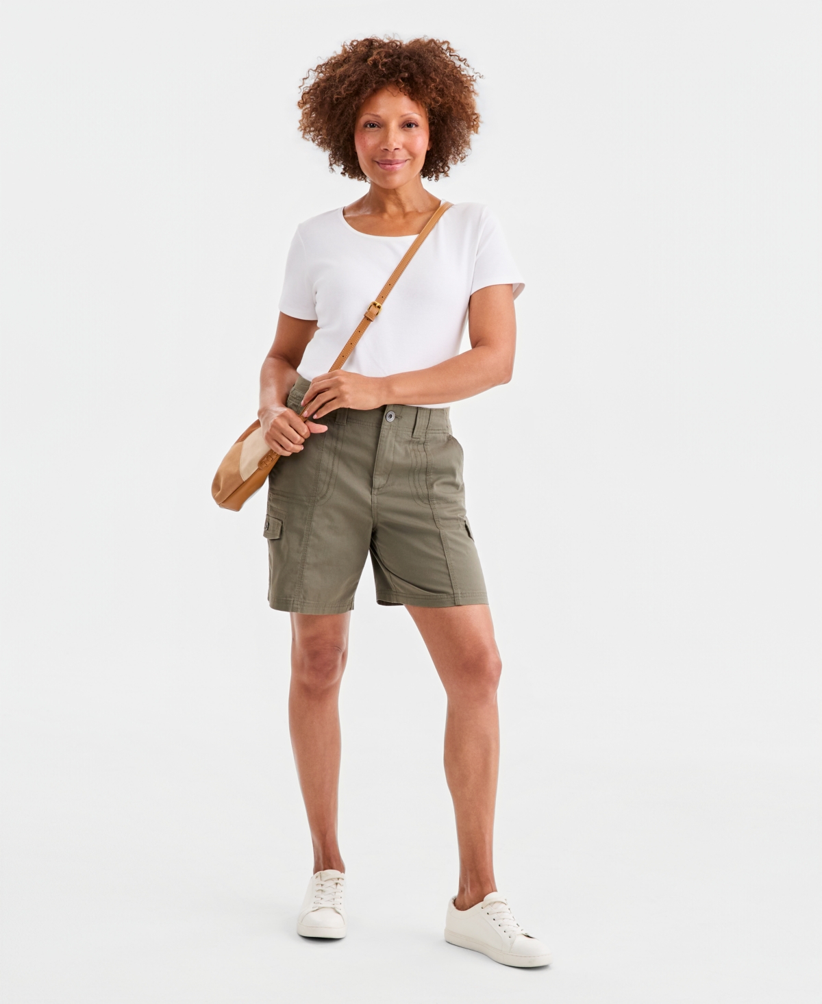 Style & Co Women’s Petite Mid-Rise Comfort-Waist Cargo Shorts, Macy’s Exclusive – Olive Sprig Style & Co Women’s Petite Mid-Rise Comfort-Waist Cargo Shorts, Macy’s Exclusive – Olive Sprig
