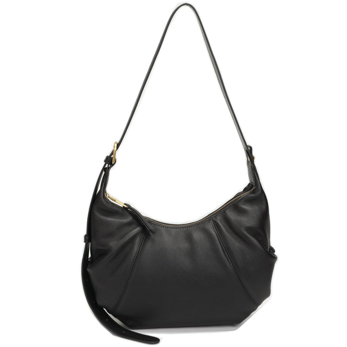 Susu Nova Leather Crescent Hobo Medium Shoulder Bag Slouchy Half-Moon Dumpling Bag – Black Susu Nova Leather Crescent Hobo Medium Shoulder Bag Slouchy Half-Moon Dumpling Bag – Black