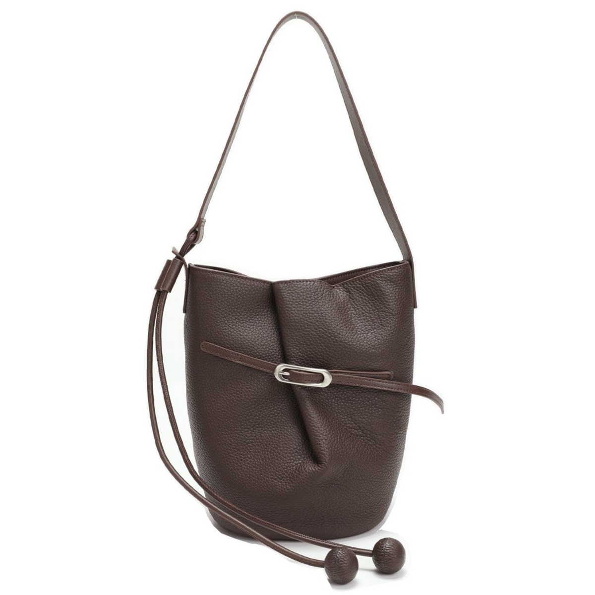 Susu Solene Leather Bucket Bag Minimalist Shoulder Crossbody Purse – Chocolate brown/espresso/coffee Susu Solene Leather Bucket Bag Minimalist Shoulder Crossbody Purse – Chocolate brown/espresso/coffee