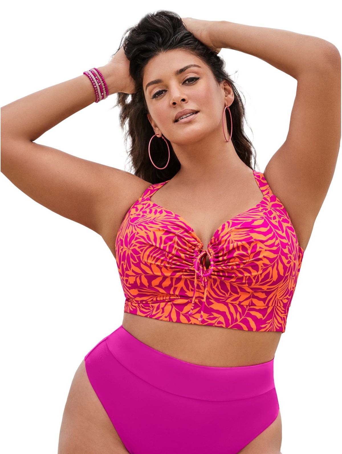 Swimsuits for All Women’s Bra Tie Front Longline Underwire Bikini Top – Fruit punch tropical Swimsuits for All Women’s Bra Tie Front Longline Underwire Bikini Top – Fruit punch tropical