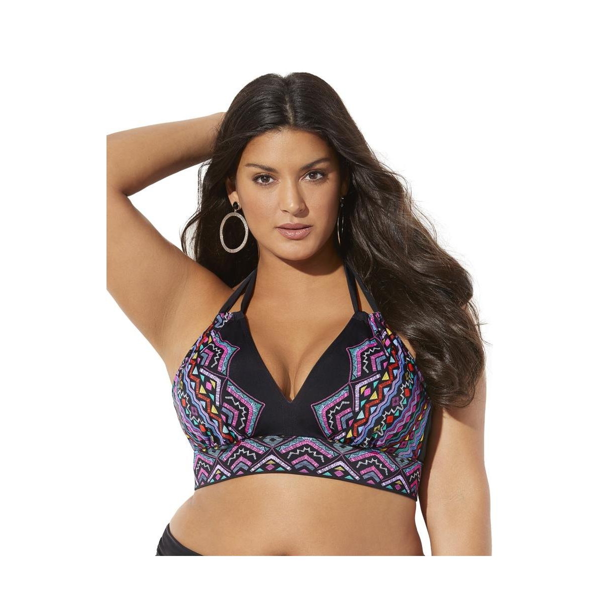 Swimsuits for All Women’s Loop Strap Halter Bikini Top – Multi engineered Swimsuits for All Women’s Loop Strap Halter Bikini Top – Multi engineered
