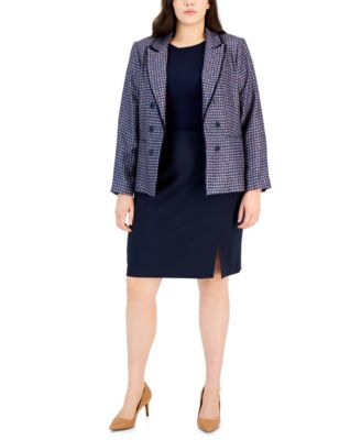 Tahari Asl Plus Faux Double Breasted Jacket Pencil Skirt Tahari Asl Plus Faux Double Breasted Jacket Pencil Skirt