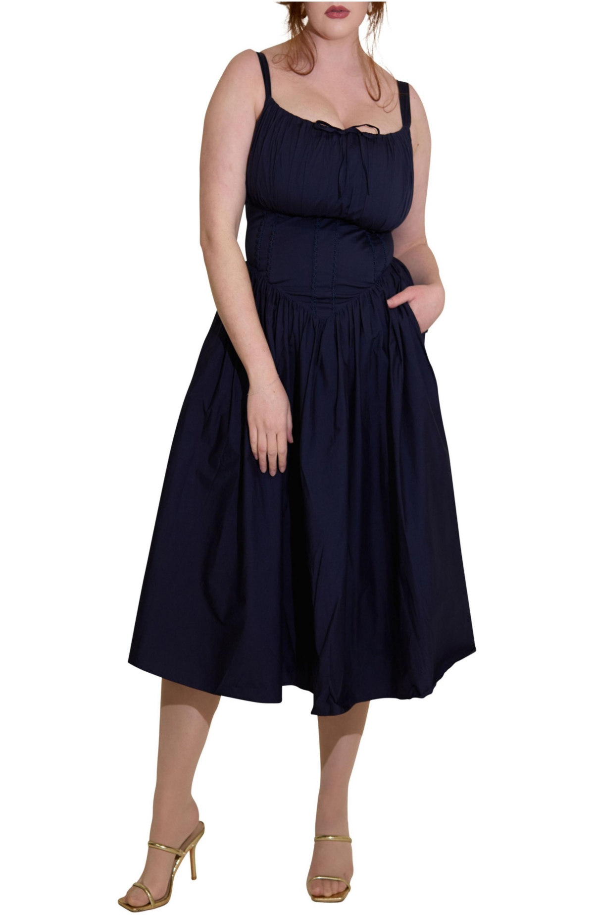 Taideux Women’s Camille Fuller Bust Cotton Mini Corset Dress – Navy Taideux Women’s Camille Fuller Bust Cotton Mini Corset Dress – Navy