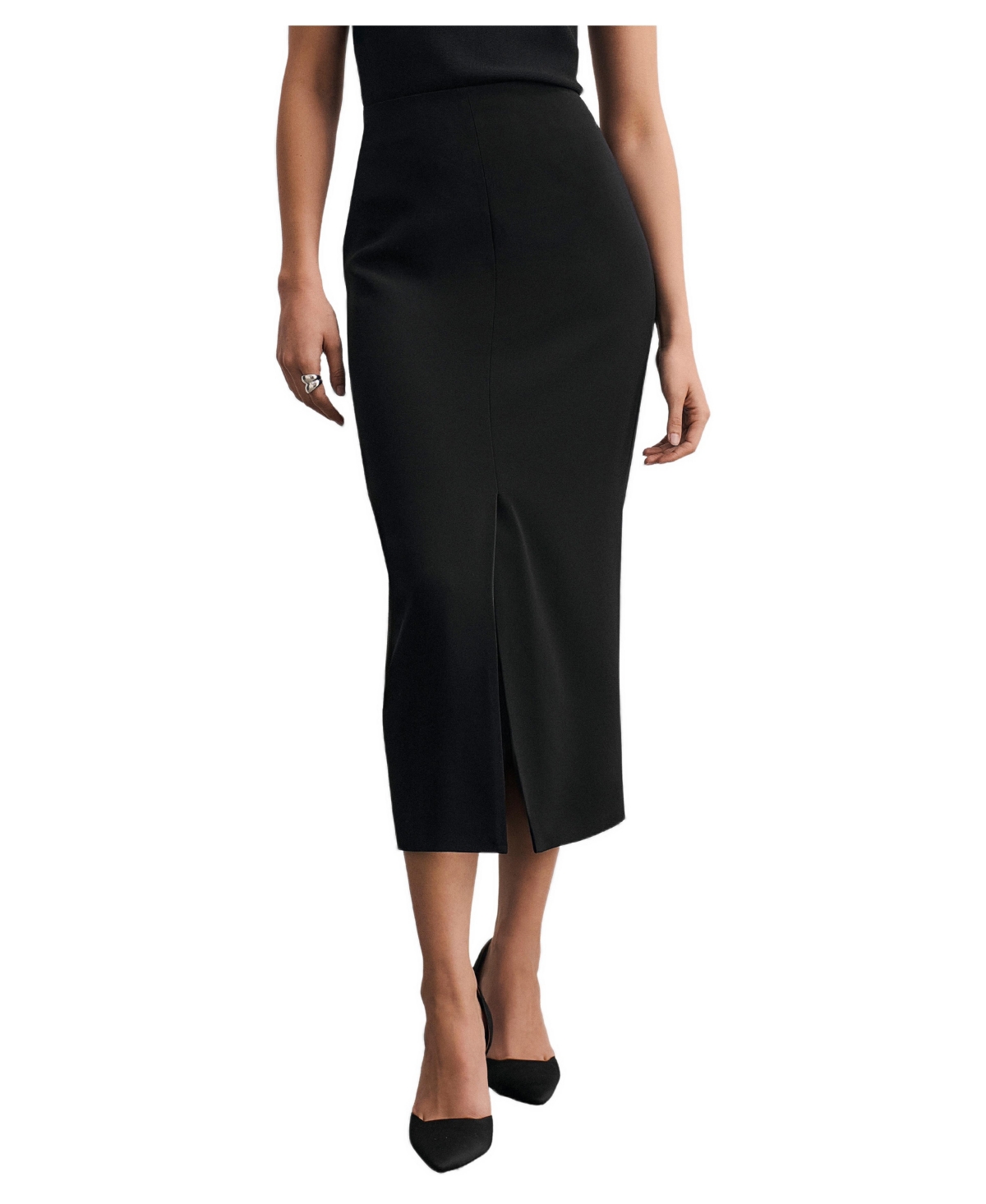 The Fold Women’s Oliena Crepe Pencil Skirt – Black The Fold Women’s Oliena Crepe Pencil Skirt – Black