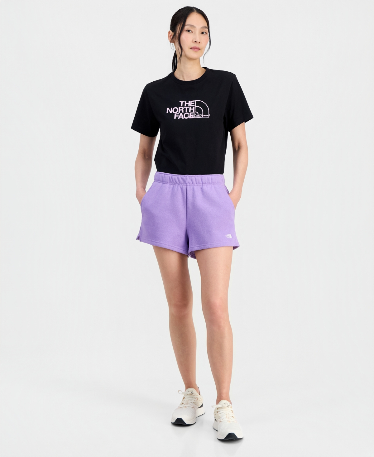 The North Face Women’s Core Half Dome Cotton Shorts – Purple Granite The North Face Women’s Core Half Dome Cotton Shorts – Purple Granite