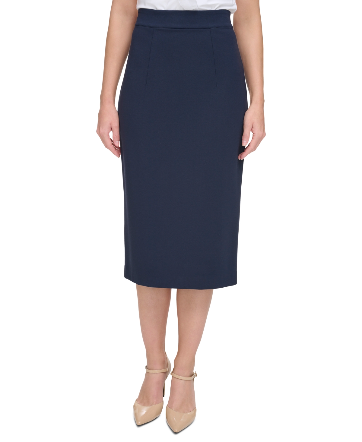 Tommy Hilfiger Women’s Ponte Pencil Midi Skirt – Midnight Tommy Hilfiger Women’s Ponte Pencil Midi Skirt – Midnight