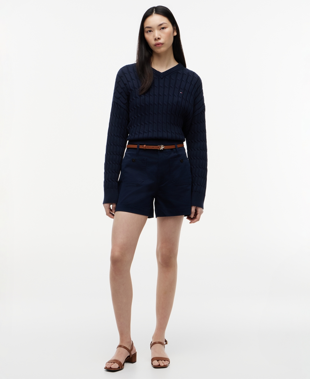 Tommy Hilfiger Women’s Twill Patch Pocket Shorts – Dark Night Navy