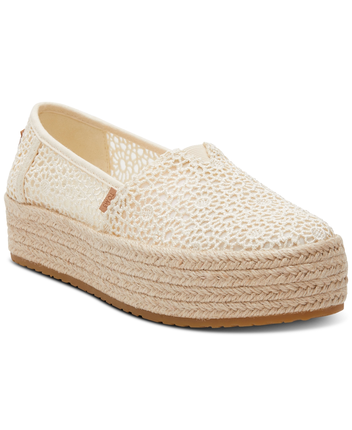 Toms Women’s Valencia Platform Espadrille Slip-On Shoes – Natural Morrocan Crochet Toms Women’s Valencia Platform Espadrille Slip-On Shoes – Natural Morrocan Crochet