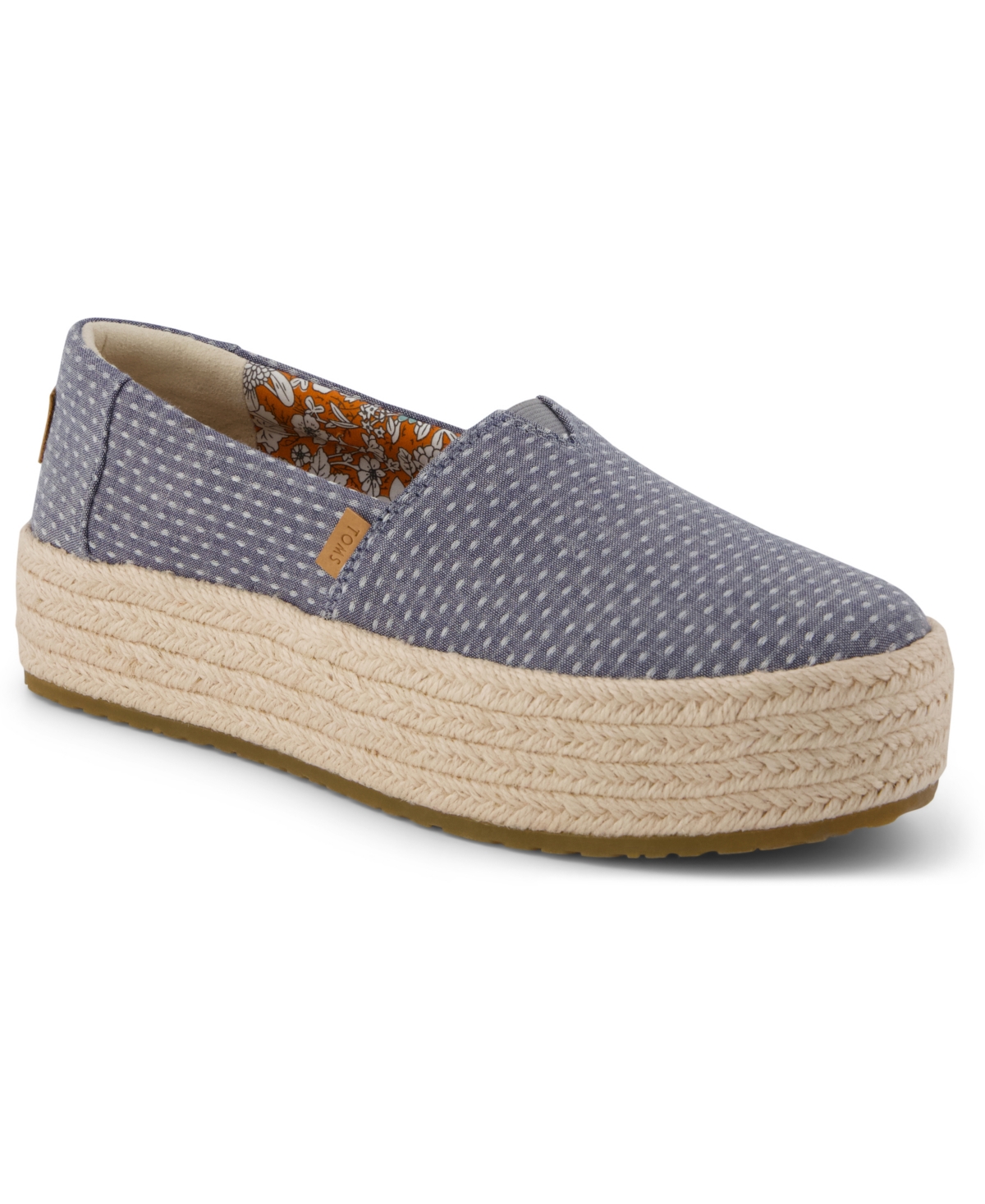 Toms Women’s Valencia Platform Espadrille Slip-On Shoes – Niagara Mist Chambray Dot Toms Women’s Valencia Platform Espadrille Slip-On Shoes – Niagara Mist Chambray Dot