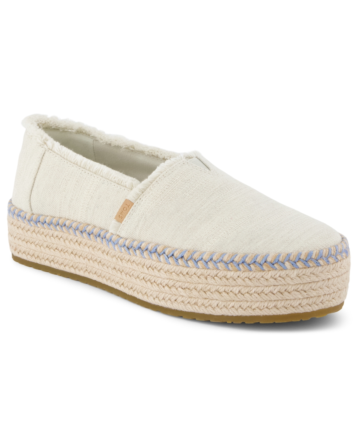 Toms Women’s Valencia Platform Espadrille Slip-On Shoes – White