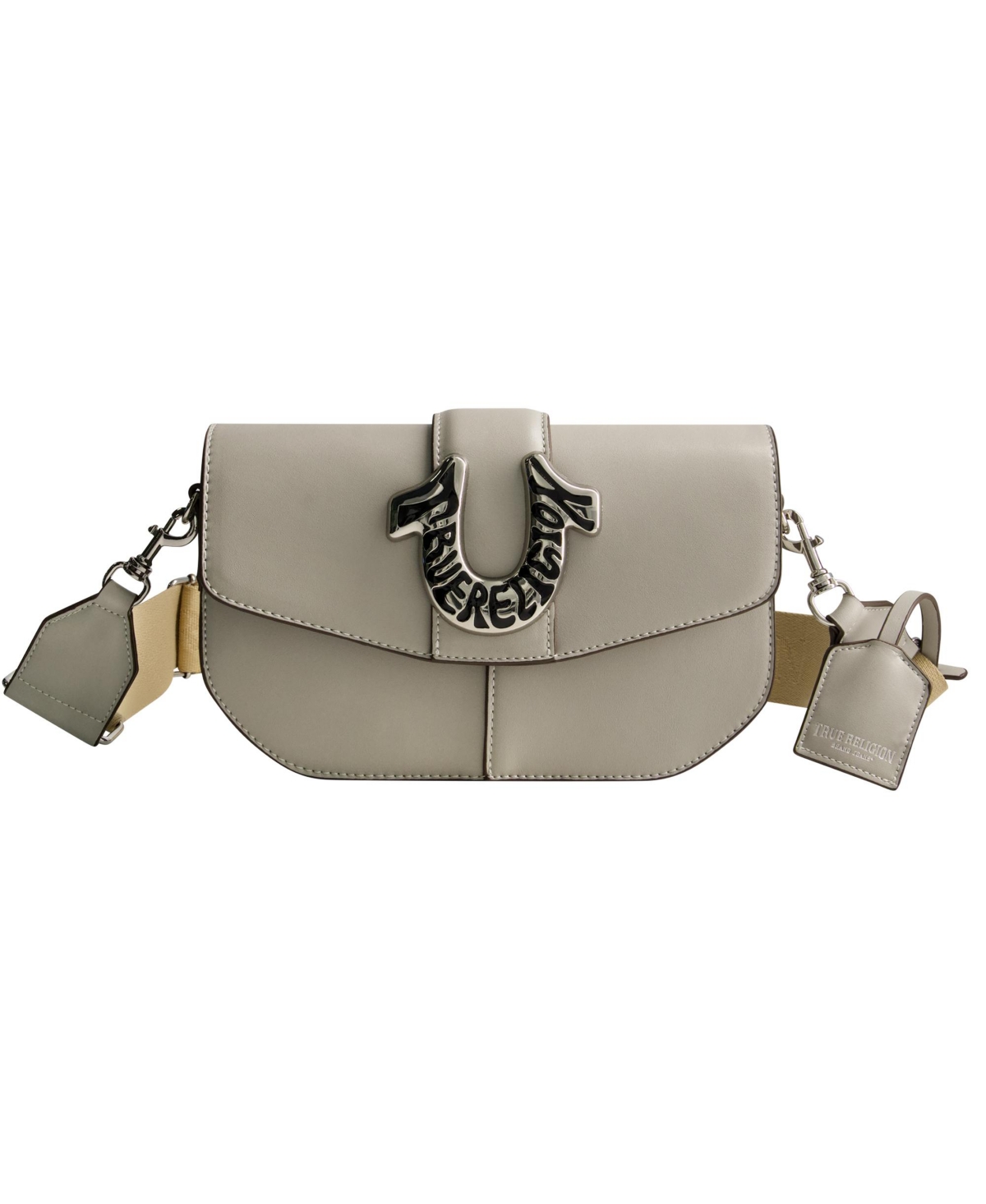 True Religion Shoulder Bag with Signature Logo Accent – Light grey