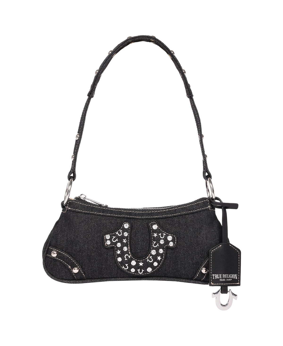 True Religion Studded Horseshoe De True Religion Horseshoe Denim shoulder bag – Black True Religion Studded Horseshoe De True Religion Horseshoe Denim shoulder bag – Black