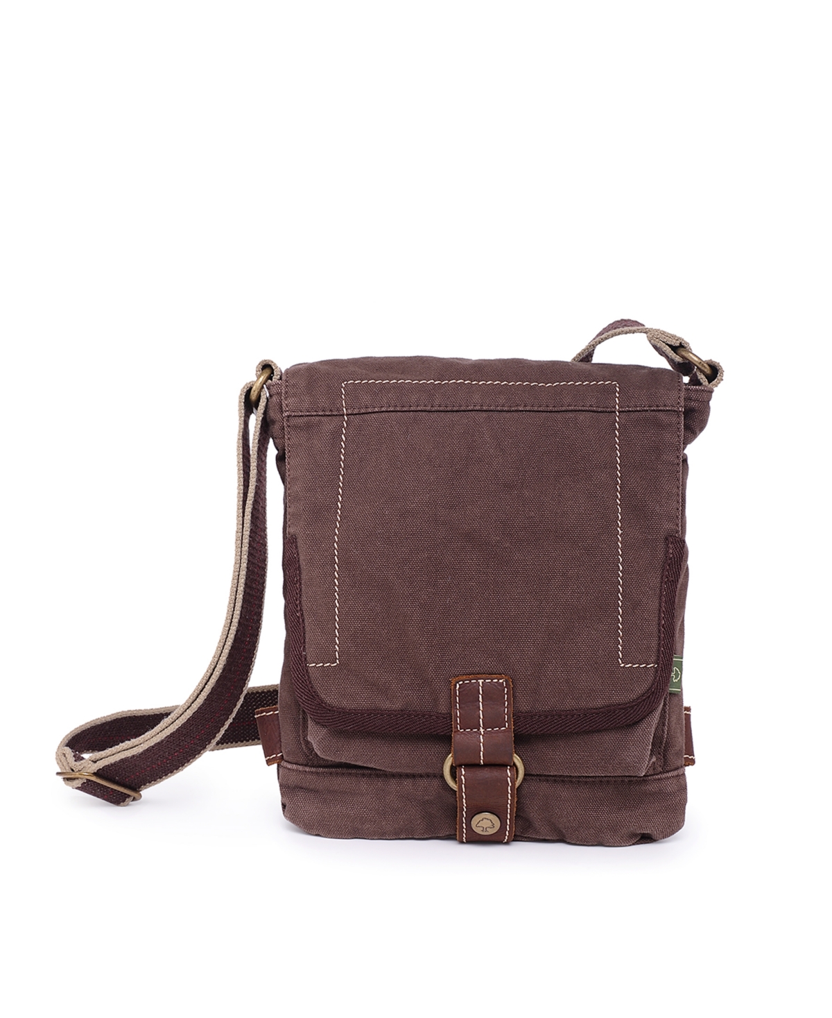 Tsd Brand Atona Classic Flap Canvas Crossbody Bag – Brown