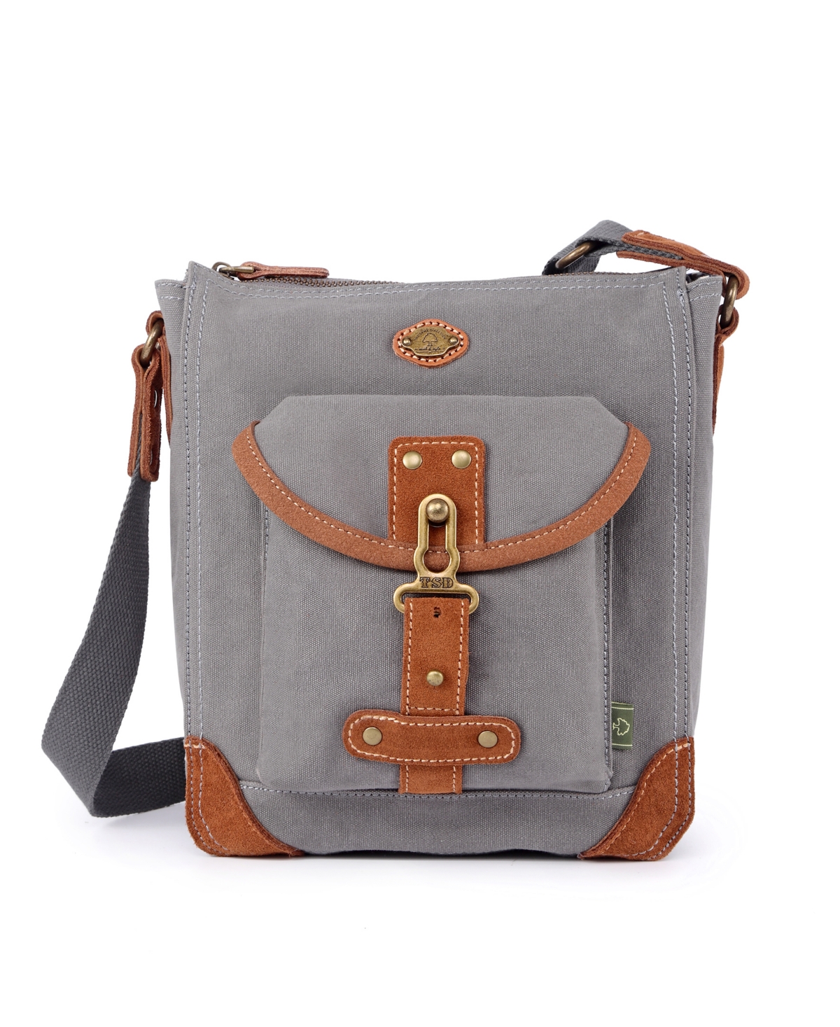 Tsd Brand Dolphin Canvas Crossbody Bag – Gray