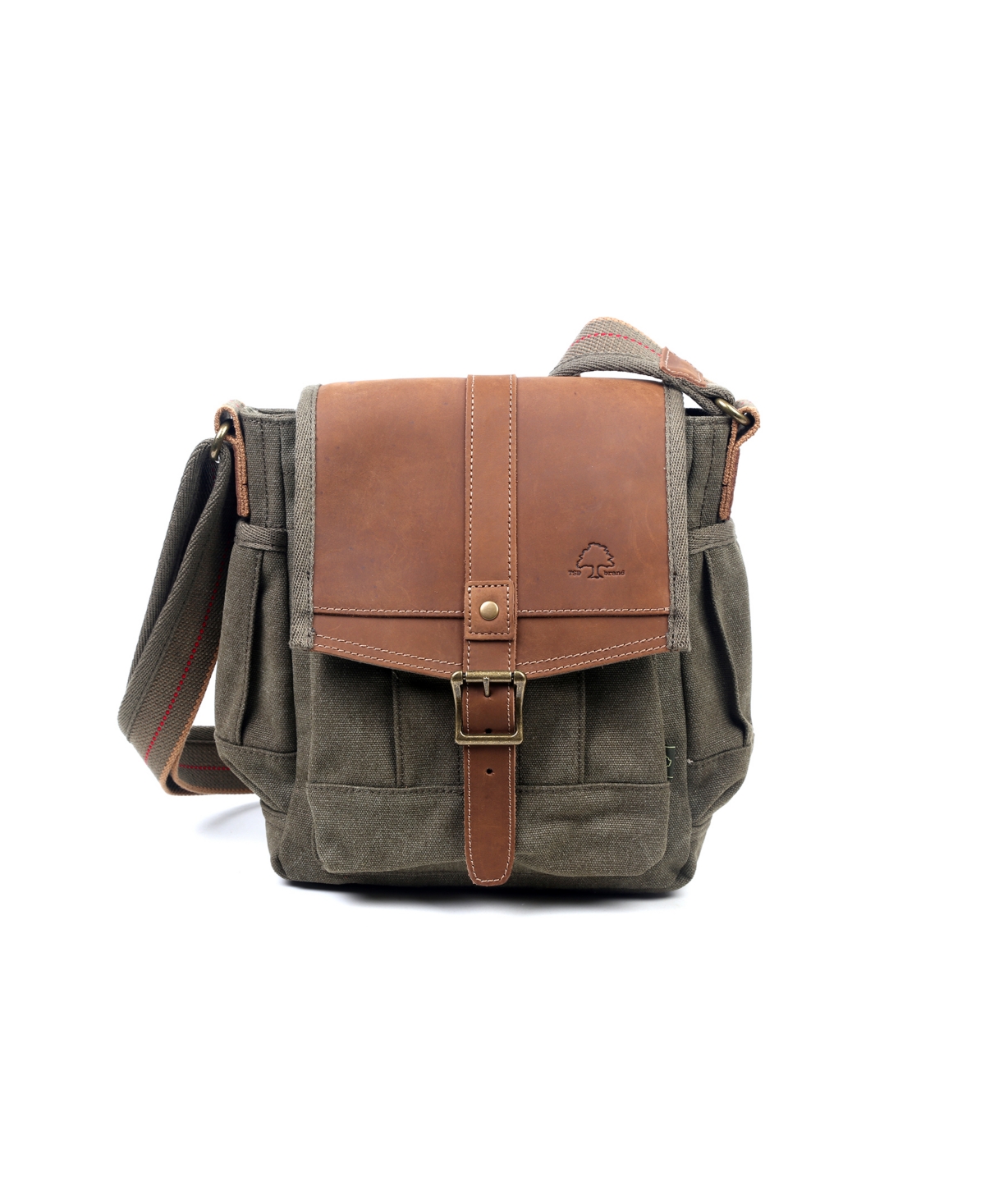 Tsd Brand Turtle Ridge Canvas Crossbody Bag – Olive