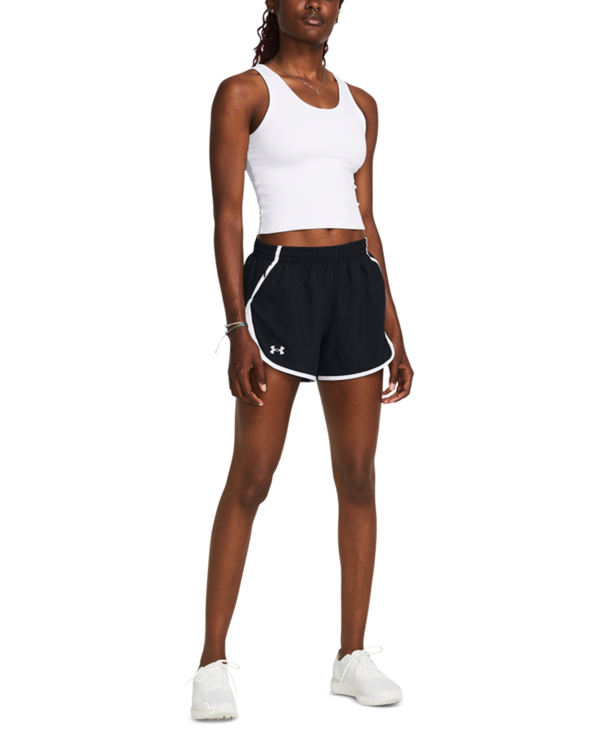 Under Armour Women’s Fly By Mesh-Panel Running Shorts – Black/White/Reflective Under Armour Women’s Fly By Mesh-Panel Running Shorts – Black/White/Reflective