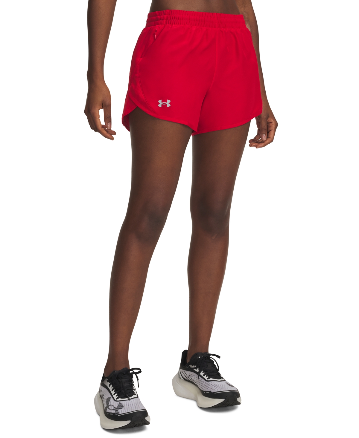 Under Armour Women’s Fly By Mesh-Panel Running Shorts – Red