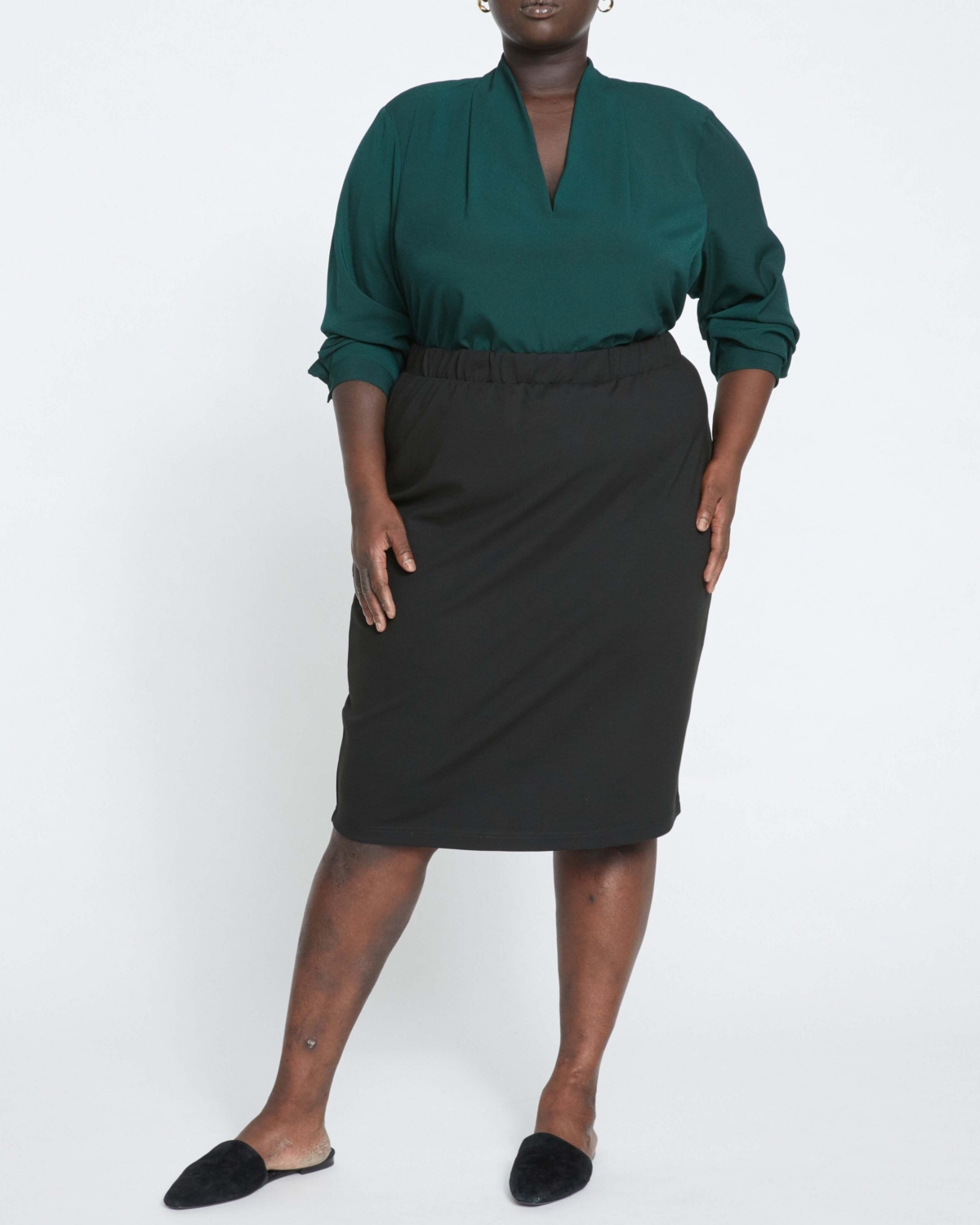 Universal Standard Plus Size Danube Ponte Skirt – Black