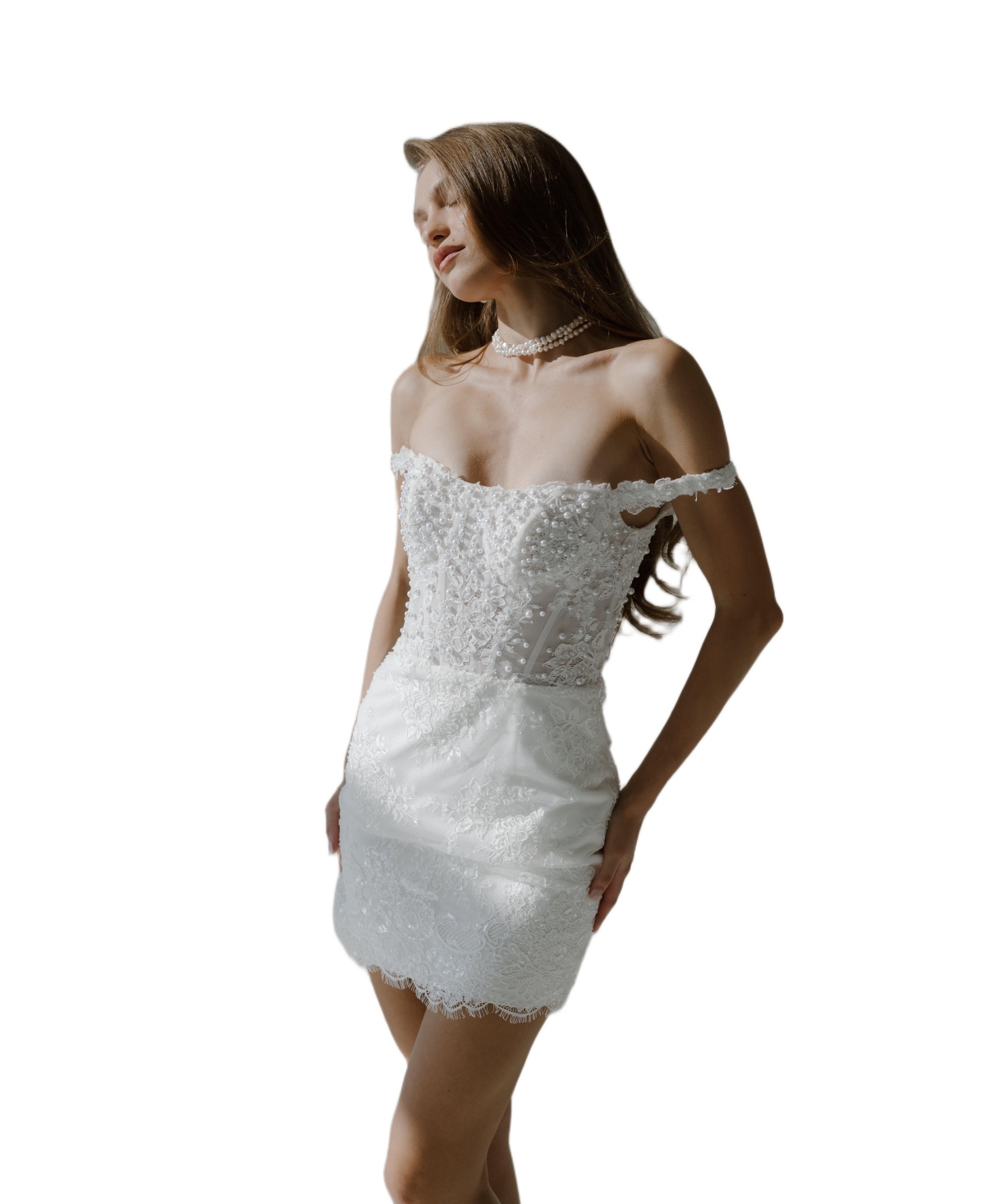 Untamed Petals Women’s Estella Mini Dress – Ivory