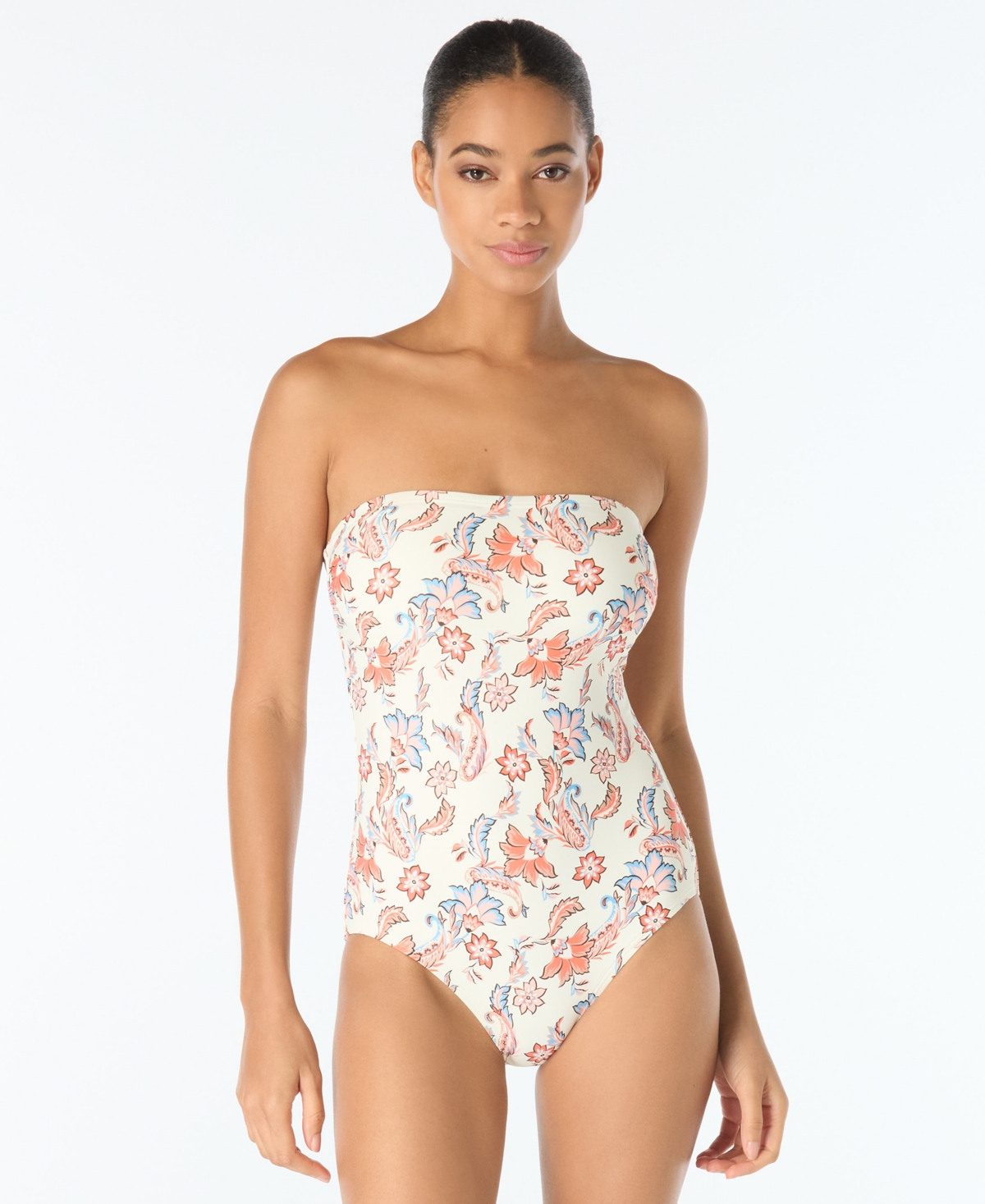 Vince Camuto Women’s Bandeau Neck One-Piece Swimsuit – Ivory Vince Camuto Women’s Bandeau Neck One-Piece Swimsuit – Ivory