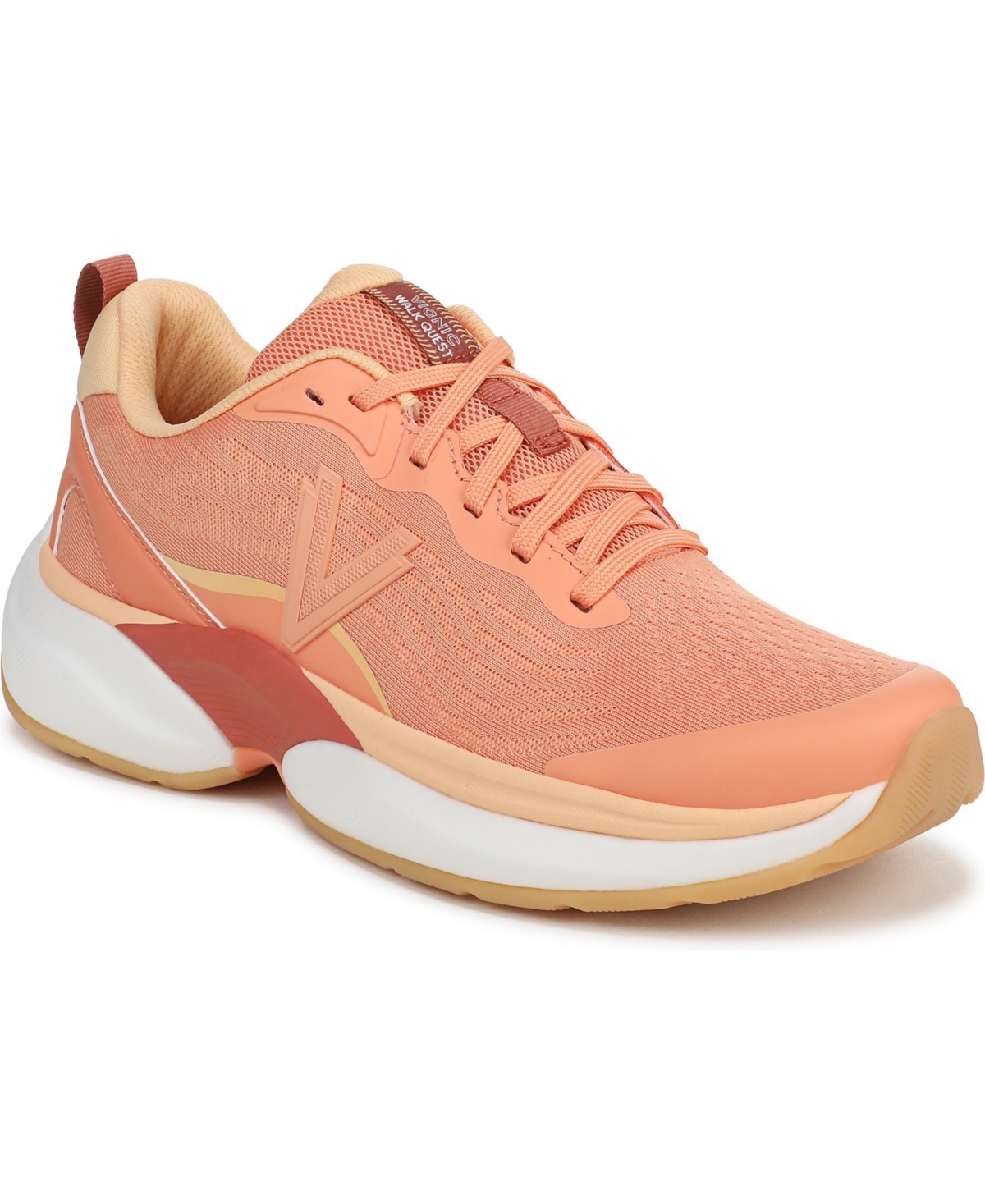 Vionic Women’s Walk Quest Walking Shoes – Shell coral faux leather/knit Vionic Women’s Walk Quest Walking Shoes – Shell coral faux leather/knit