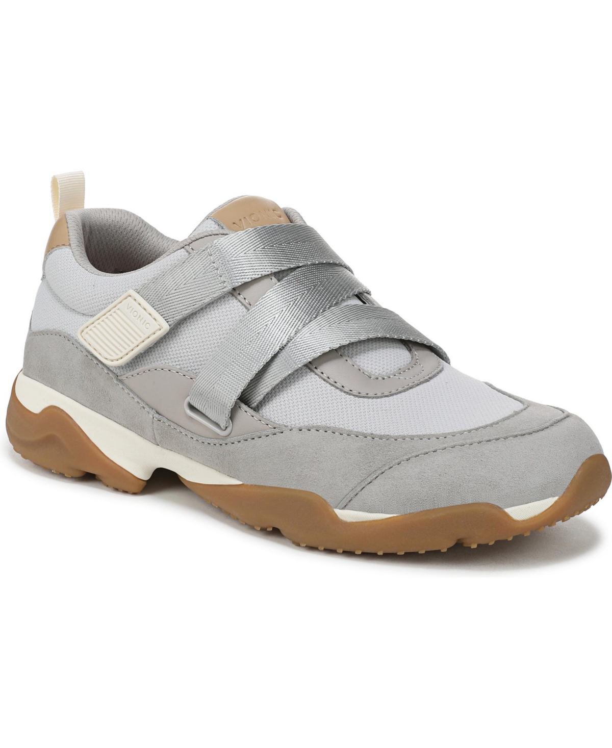 Vionic Womens Walk Slim Gia Walking Shoes – Vapor grey suede/leather