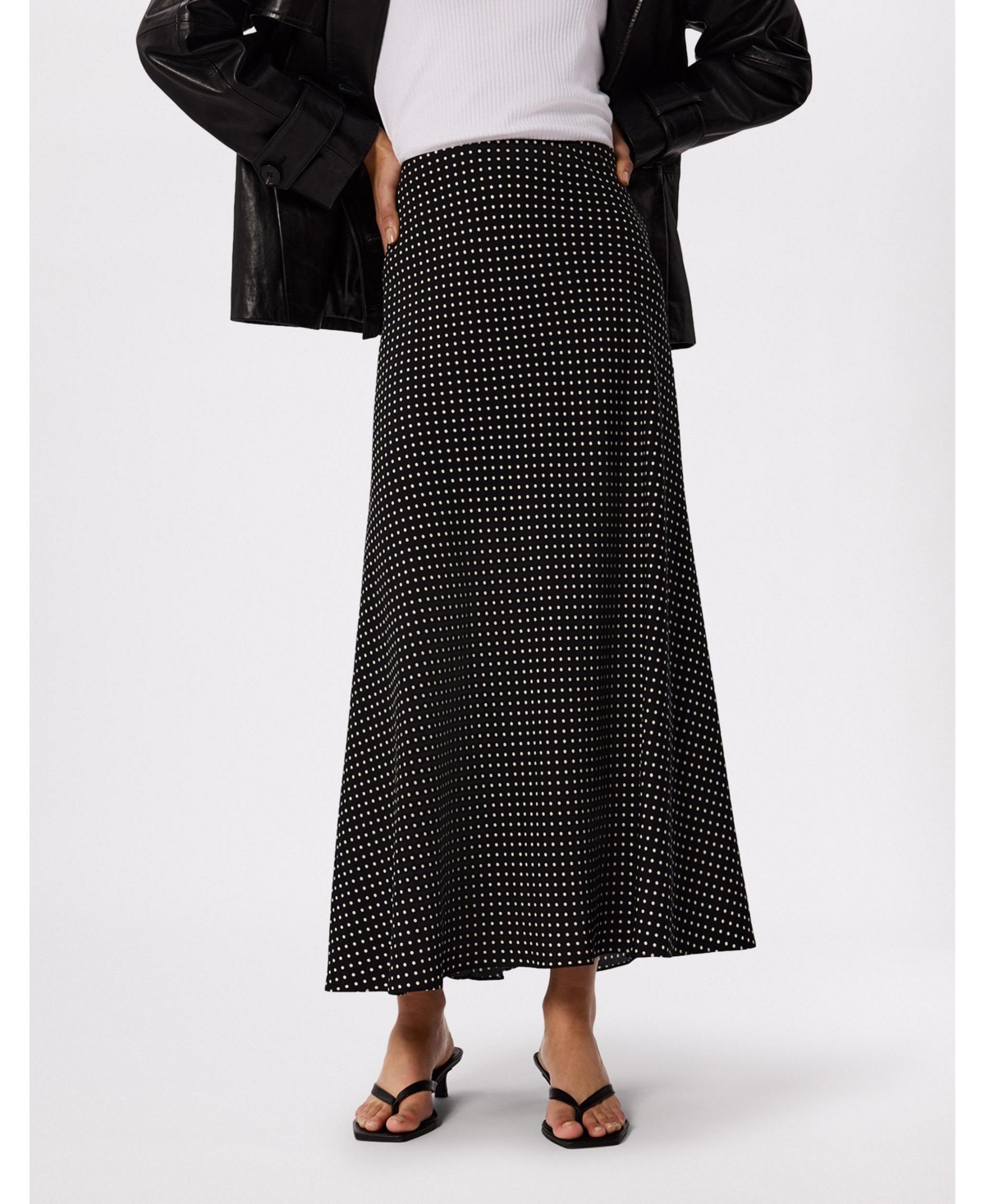 Whistles Women’s Mini Spot Maxi Skirt – Black/ White