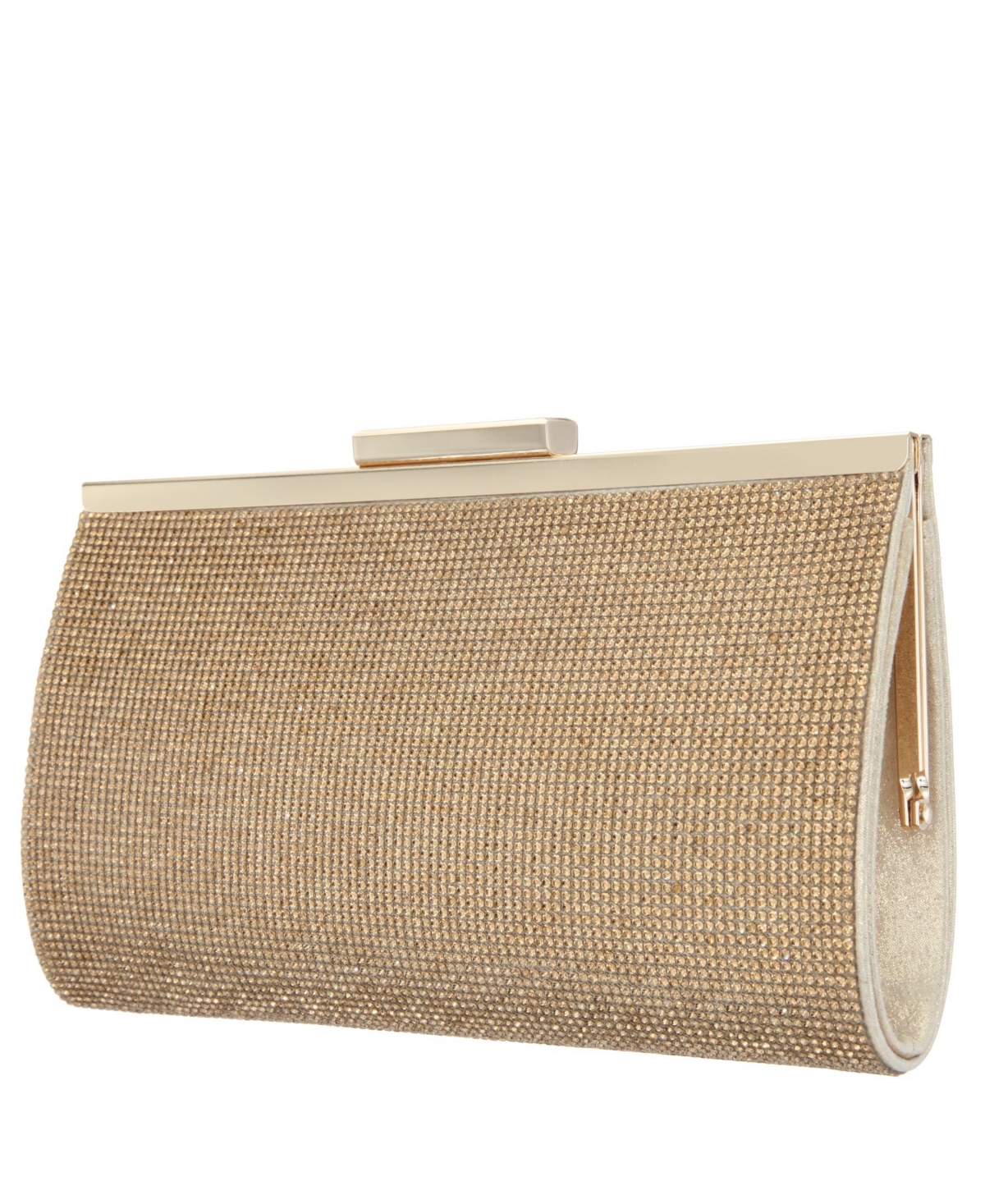 Women’s Crystal Frame Clutch – Gold-tone