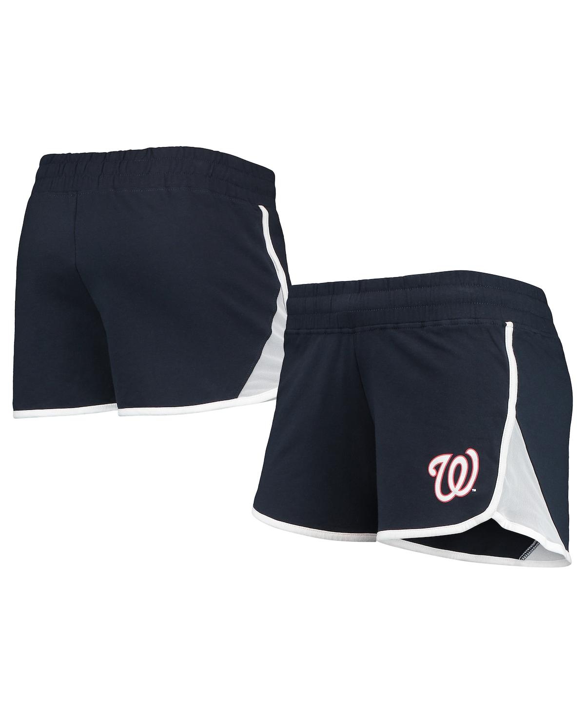 Women’s New Era Navy Washington Nationals Stretch French Terry Shorts – Navy