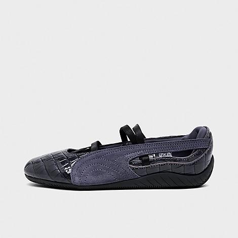 Women’s Puma Speedcat Croc-Texture Ballet Shoes in Inky Depths/PUMA Black Size: 5.5