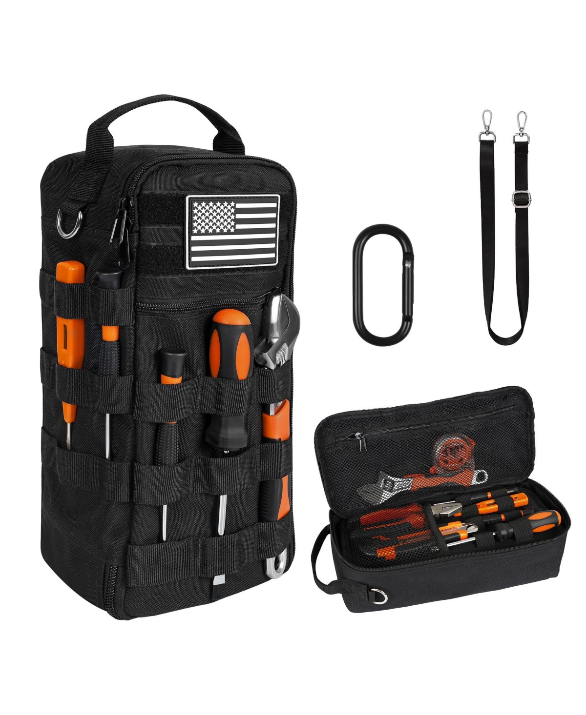 Xdovet Tool Bag Heavy Duty Organizer Shoulder Pouch Electricians Carpenters Hvac – Black