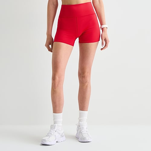 Xersion EverUltra Womens 4″ High Rise Stretch Fabric Quick Dry Bike Short, Medium, Red Xersion EverUltra Womens 4″ High Rise Stretch Fabric Quick Dry Bike Short, Medium, Red