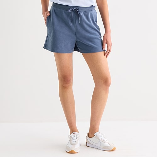 Xersion Womens 4″ Mid Rise Active Pull-On Short, Medium, Blue