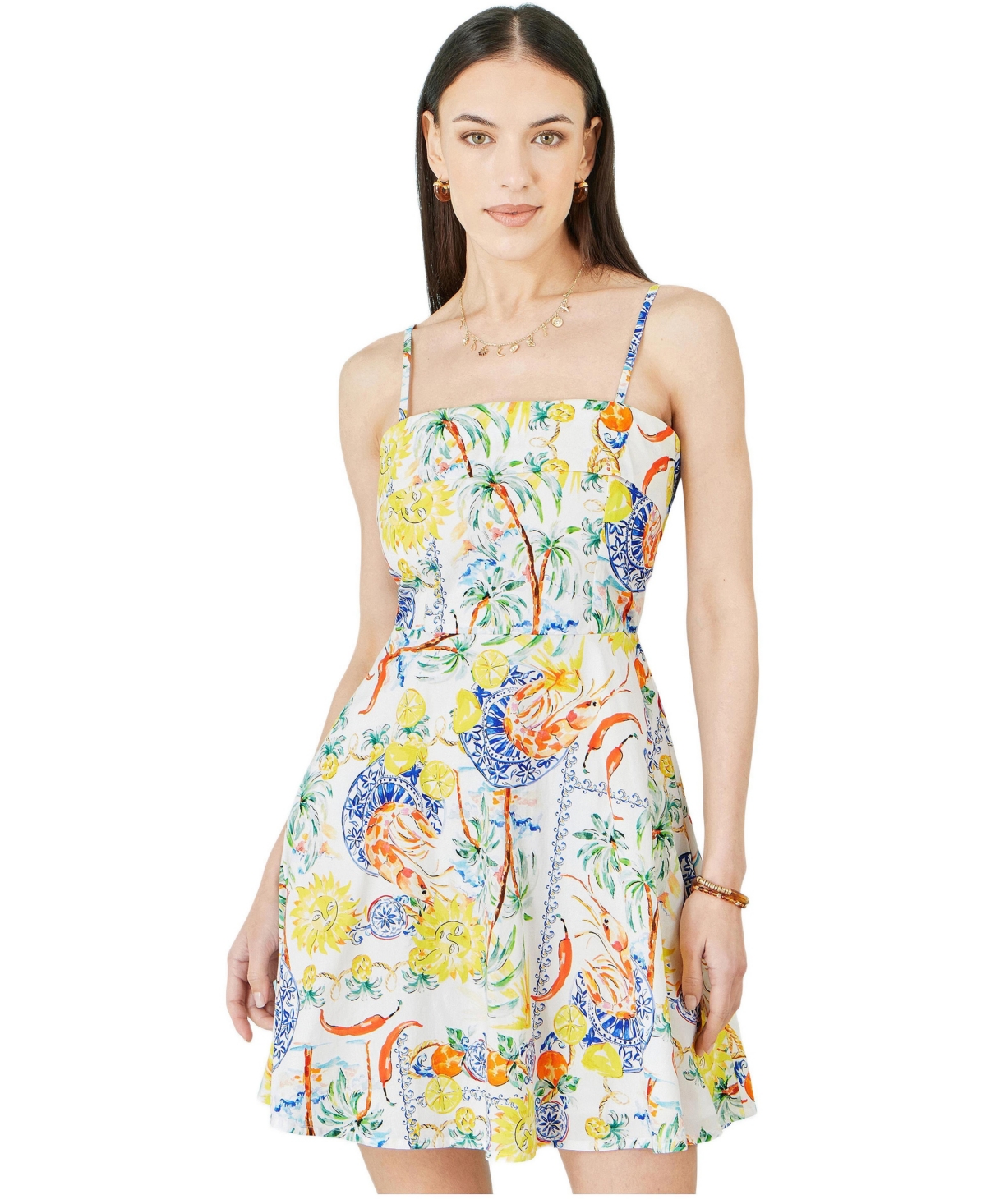 Yumi Women’s Print Cotton Mini Sun Dress – Multi Yumi Women’s Print Cotton Mini Sun Dress – Multi